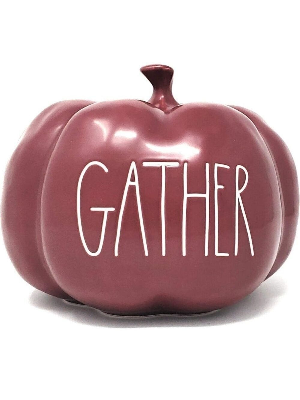 RAE DUNN GATHER PUMPKIN CERAMIC BURGUNDY